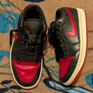Nike Air Jordan 1 Low 'Bred Sail' In Black And Red